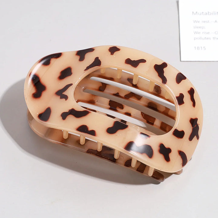 Brenda™ | Fashion Oval Flat Hair Claw Clips for Women Matte Duckbill Clip Back-of-Head Bun Hair Accessories Simple Clip Hair Ornament