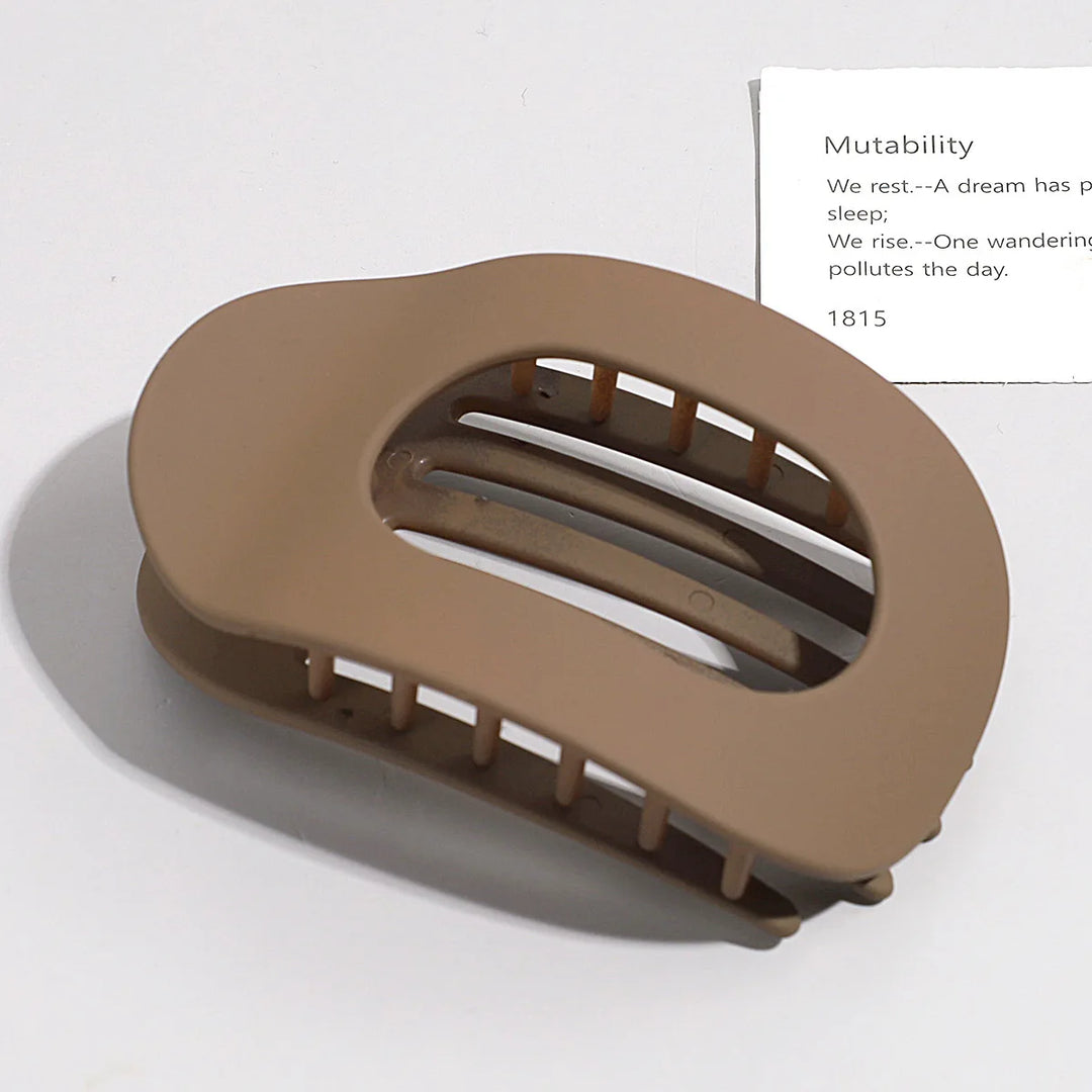 Brenda™ | Fashion Oval Flat Hair Claw Clips for Women Matte Duckbill Clip Back-of-Head Bun Hair Accessories Simple Clip Hair Ornament