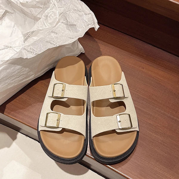 Capri™ | Comfort Buckle Slide – Soft Support with Everyday Style