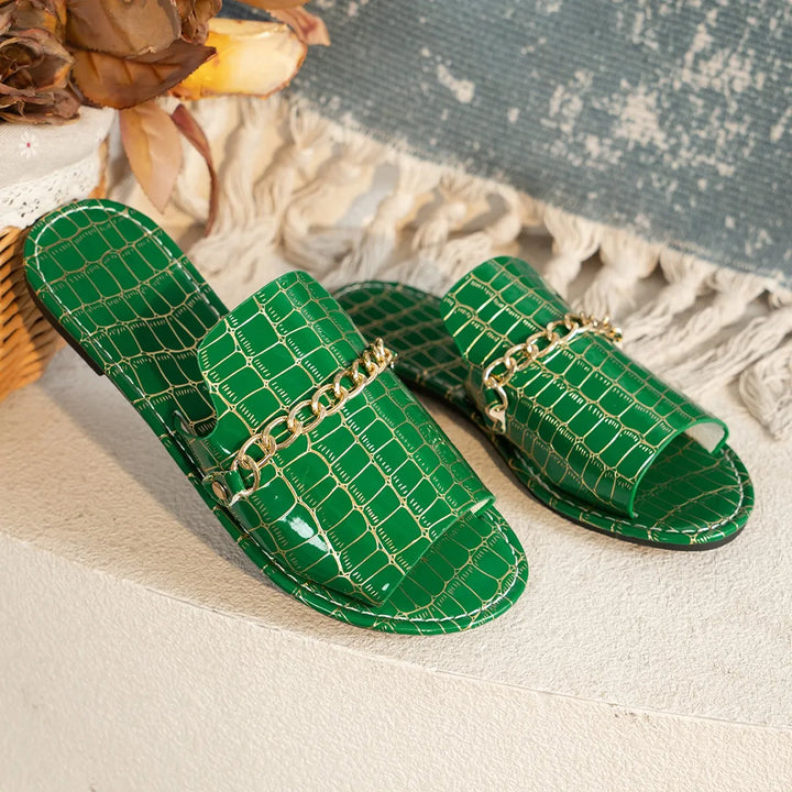 Sophia Croc Skin Sandals