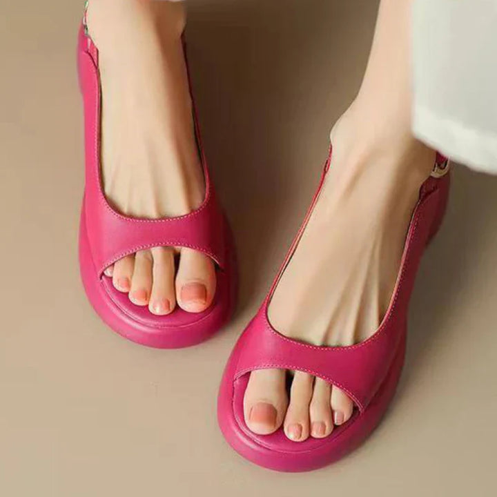 Ava Platform Sandals – Women’s Low Heel Open-Toe Slip-Ons