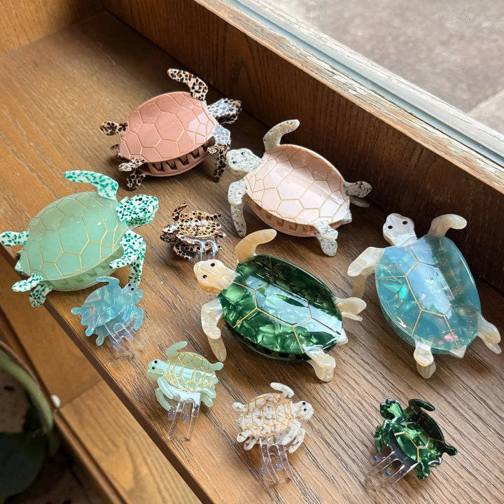 Alira™ | New Cute Cartoon Ocean Mermaid Tortoise Hair Claw Clips Sea Turtle Acetate Shark Hairpin For Women Hair Accessories