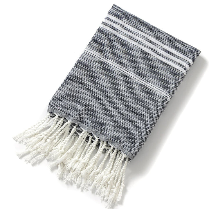Joanna | Holiday Towels with Tassel, Striped Bath Towels
