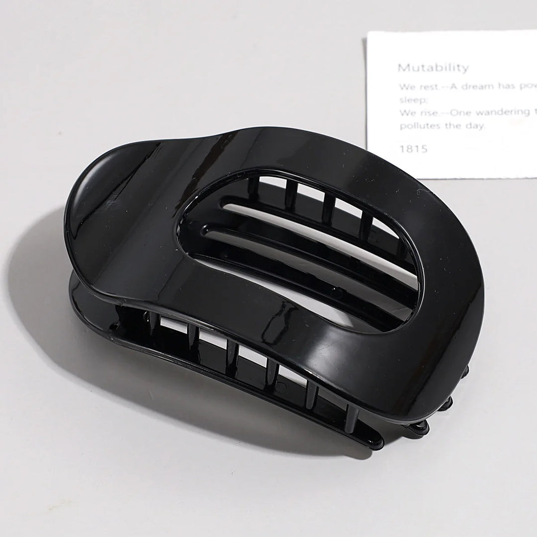 Brenda™ | Fashion Oval Flat Hair Claw Clips for Women Matte Duckbill Clip Back-of-Head Bun Hair Accessories Simple Clip Hair Ornament