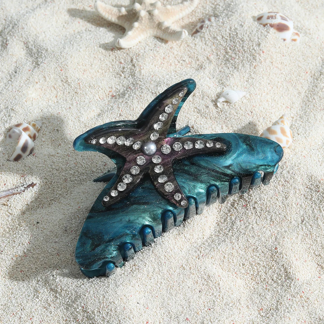 Marlee™ | Beach Starfish Series Collection Hair Claw Colorful Fish Seaweed Starfish Crab Hair Clip Shark Clip for Woman Hair Accessory