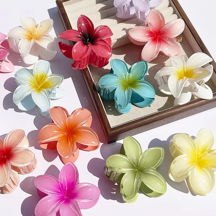 Nara™ | 1/2/3 Pcs Hawaiian Gradient Flower Hair Claw Clip Women Fashion Large Hair Clip Girls Hairpin Barrettes Bohemia Hair Accessories