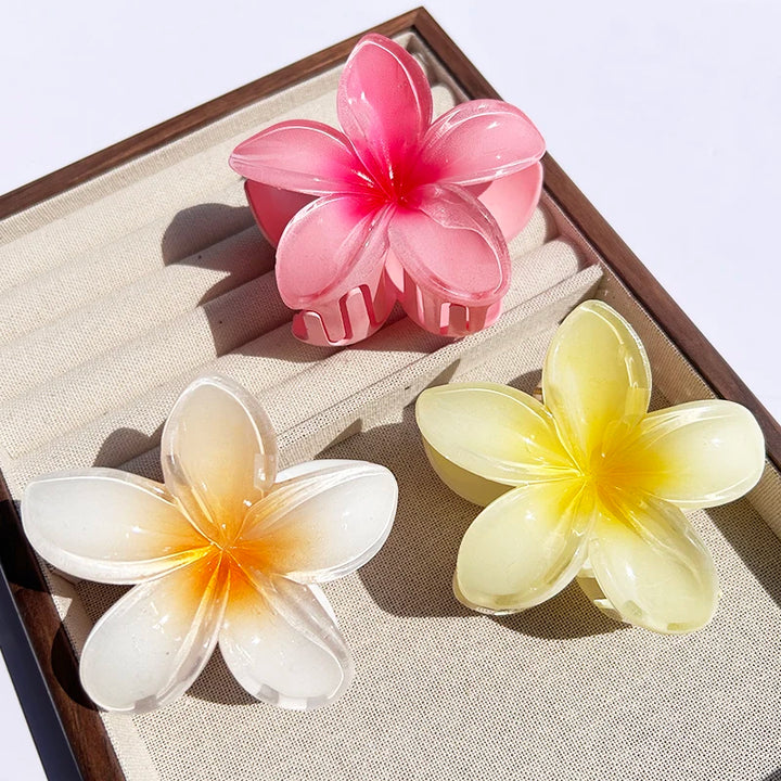 Nara™ | 1/2/3 Pcs Hawaiian Gradient Flower Hair Claw Clip Women Fashion Large Hair Clip Girls Hairpin Barrettes Bohemia Hair Accessories
