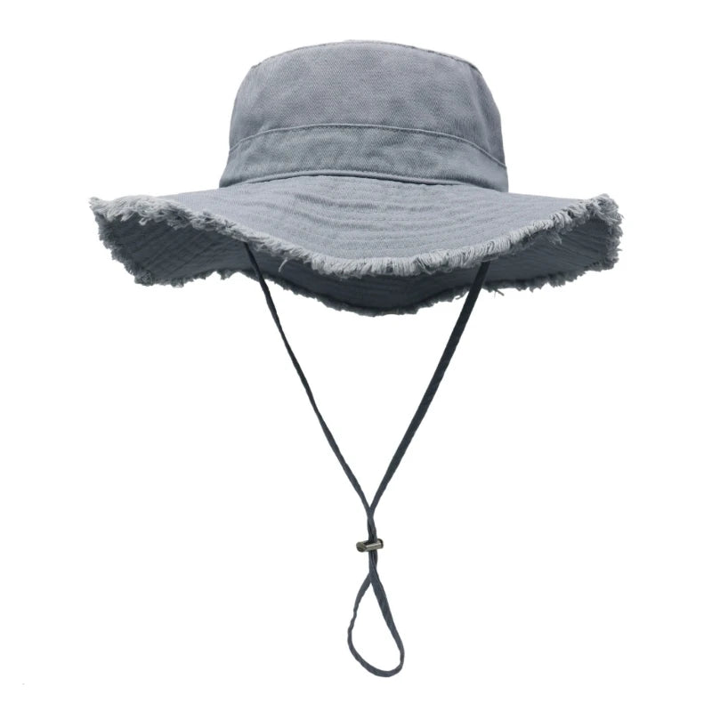 Sophie™ | Bucket Hat for Adult Teenagers Wide Brim Foldable Soft Fisherman Hat Spring Summer Anti-uv Hat Frayed Edge Design