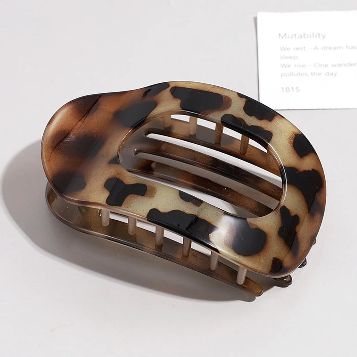 Brenda™ | Fashion Oval Flat Hair Claw Clips for Women Matte Duckbill Clip Back-of-Head Bun Hair Accessories Simple Clip Hair Ornament