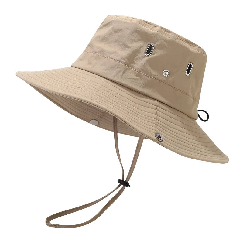 Pia™ | Womens Outdoor Travel Sun Hat Summer UV Protection Wide Brim Panama Safari Hunting Hiking Bucket Hat Mesh Fisherman Hat