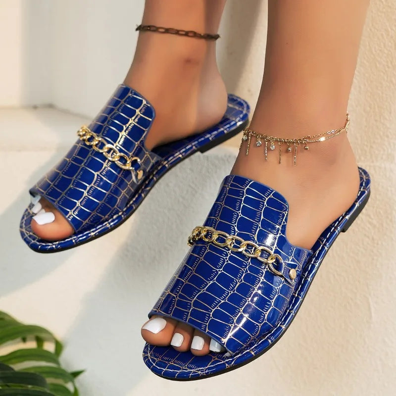 Sophia Croc Skin Sandals