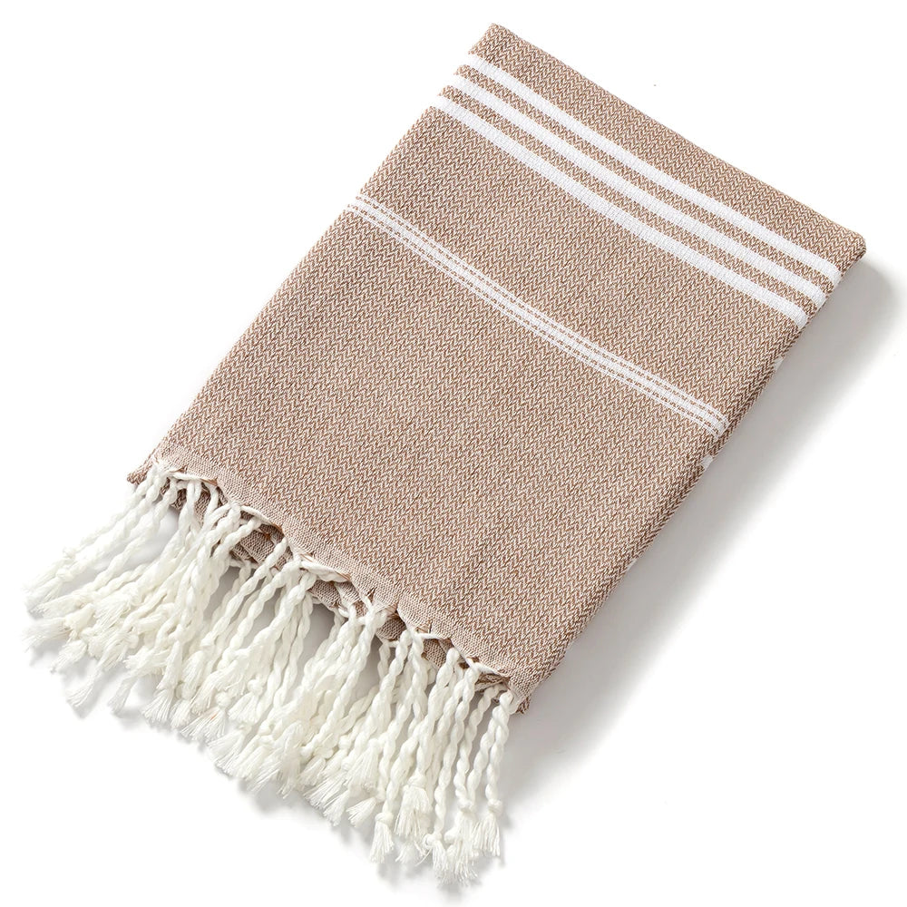 Joanna | Holiday Towels with Tassel, Striped Bath Towels