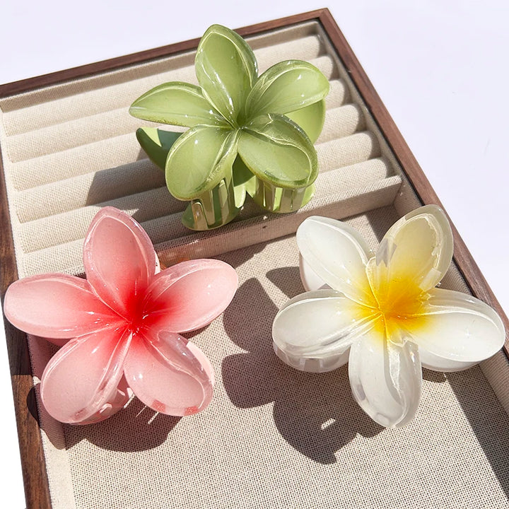 Nara™ | 1/2/3 Pcs Hawaiian Gradient Flower Hair Claw Clip Women Fashion Large Hair Clip Girls Hairpin Barrettes Bohemia Hair Accessories