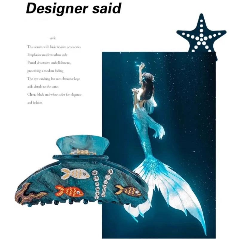Marlee™ | Beach Starfish Series Collection Hair Claw Colorful Fish Seaweed Starfish Crab Hair Clip Shark Clip for Woman Hair Accessory