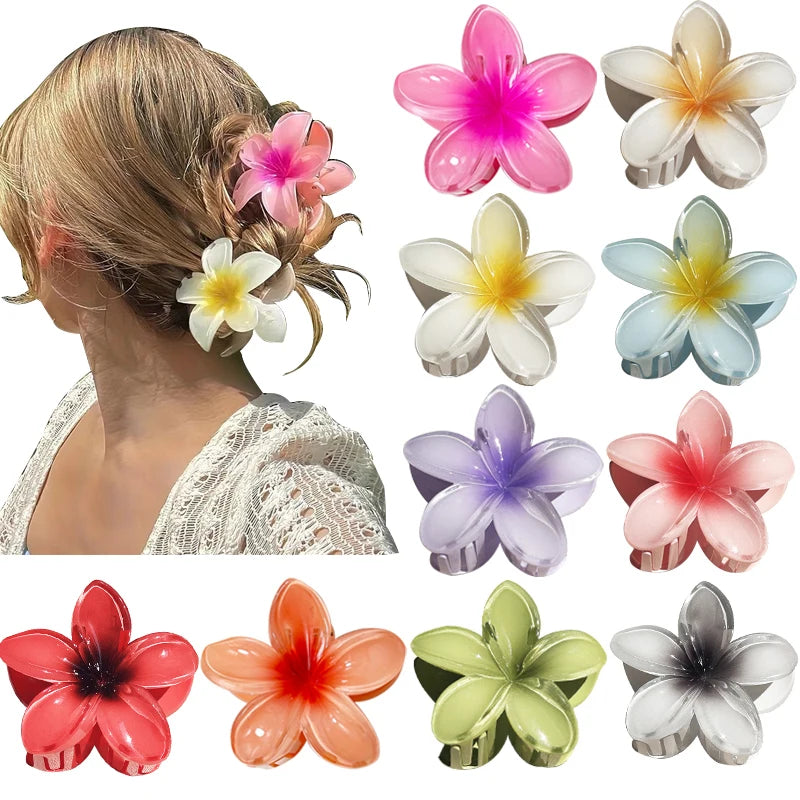 Nara™ | 1/2/3 Pcs Hawaiian Gradient Flower Hair Claw Clip Women Fashion Large Hair Clip Girls Hairpin Barrettes Bohemia Hair Accessories