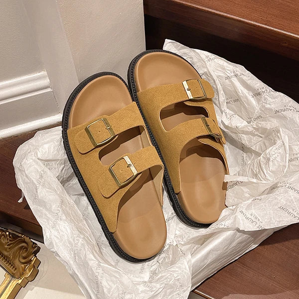 Capri™ | Comfort Buckle Slide – Soft Support with Everyday Style