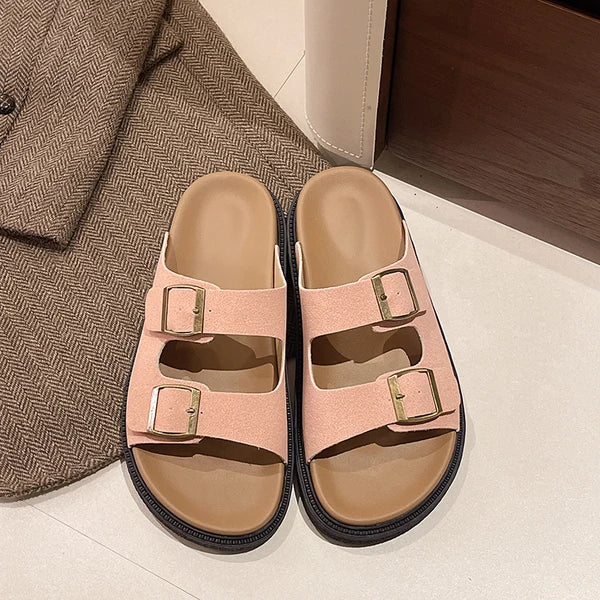 Capri™ | Comfort Buckle Slide – Soft Support with Everyday Style