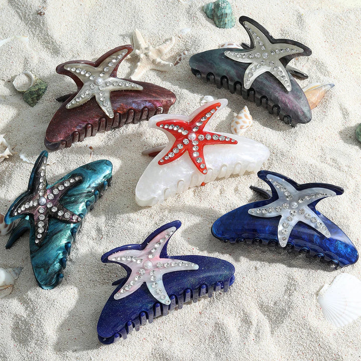 Marlee™ | Beach Starfish Series Collection Hair Claw Colorful Fish Seaweed Starfish Crab Hair Clip Shark Clip for Woman Hair Accessory