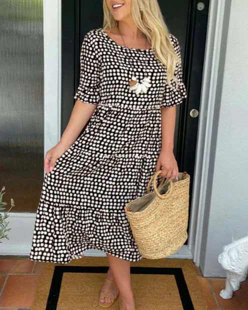 Zora | Sable Short-Sleeve Midi Dress