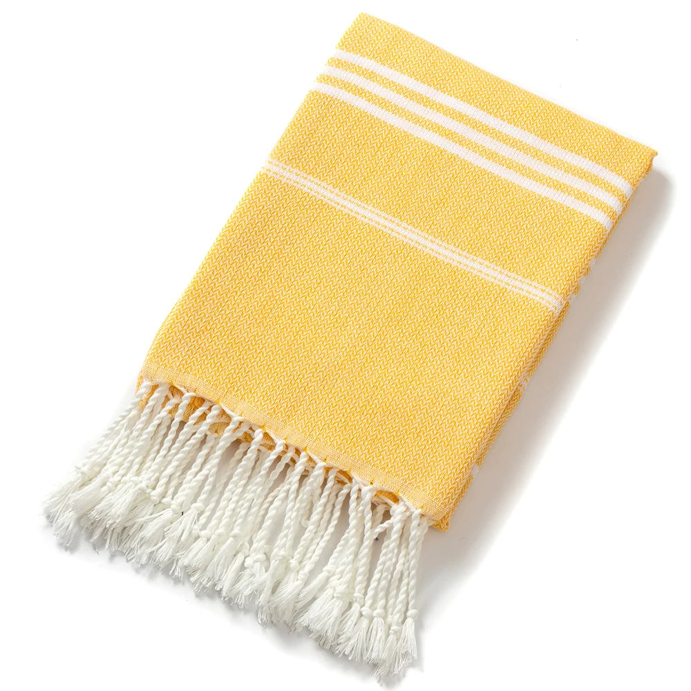 Joanna | Holiday Towels with Tassel, Striped Bath Towels