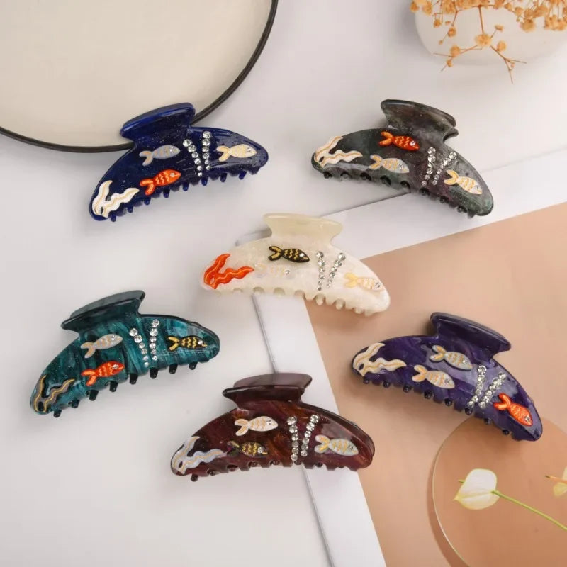 Marlee™ | Beach Starfish Series Collection Hair Claw Colorful Fish Seaweed Starfish Crab Hair Clip Shark Clip for Woman Hair Accessory