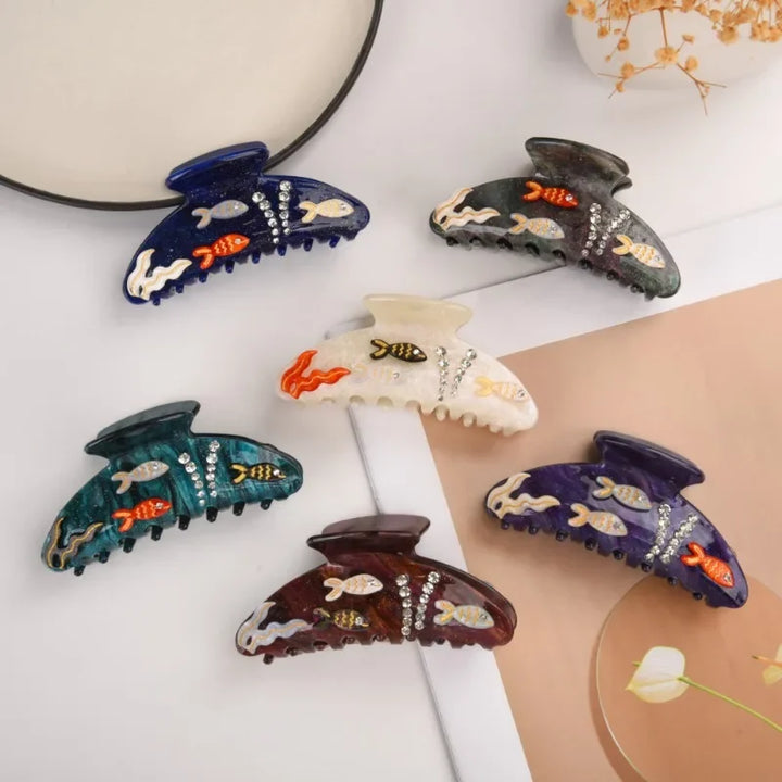 Marlee™ | Beach Starfish Series Collection Hair Claw Colorful Fish Seaweed Starfish Crab Hair Clip Shark Clip for Woman Hair Accessory