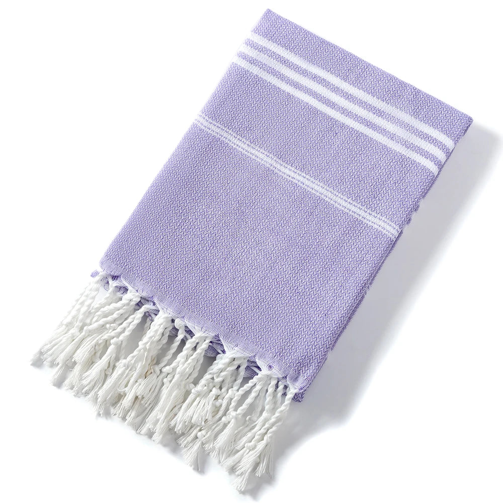 Joanna | Holiday Towels with Tassel, Striped Bath Towels