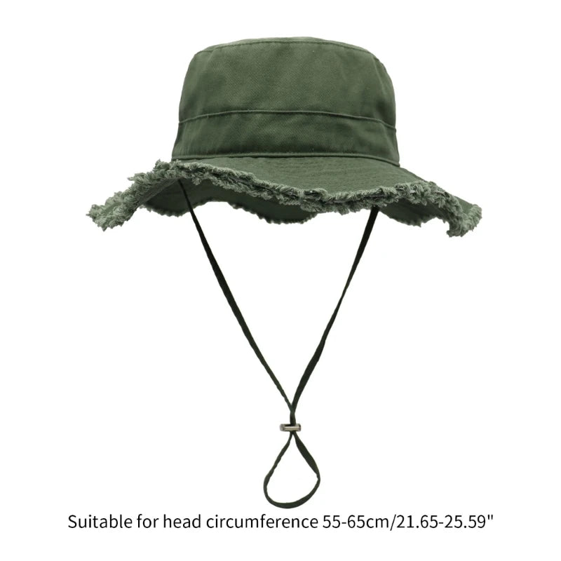 Sophie™ | Bucket Hat for Adult Teenagers Wide Brim Foldable Soft Fisherman Hat Spring Summer Anti-uv Hat Frayed Edge Design