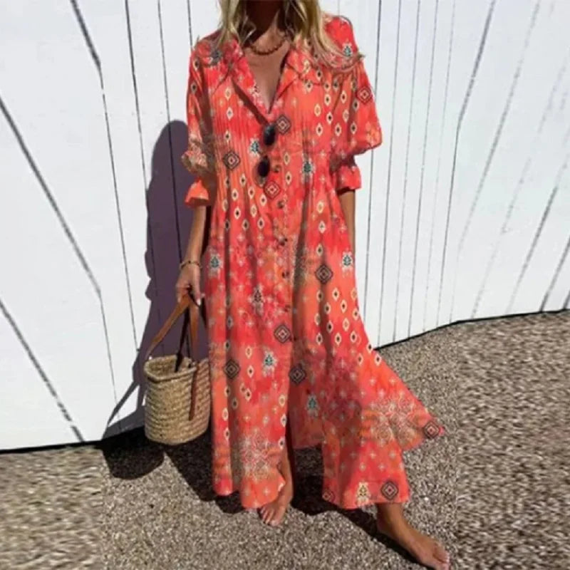 Aspen | Women's Floral Button-Front Maxi Dress