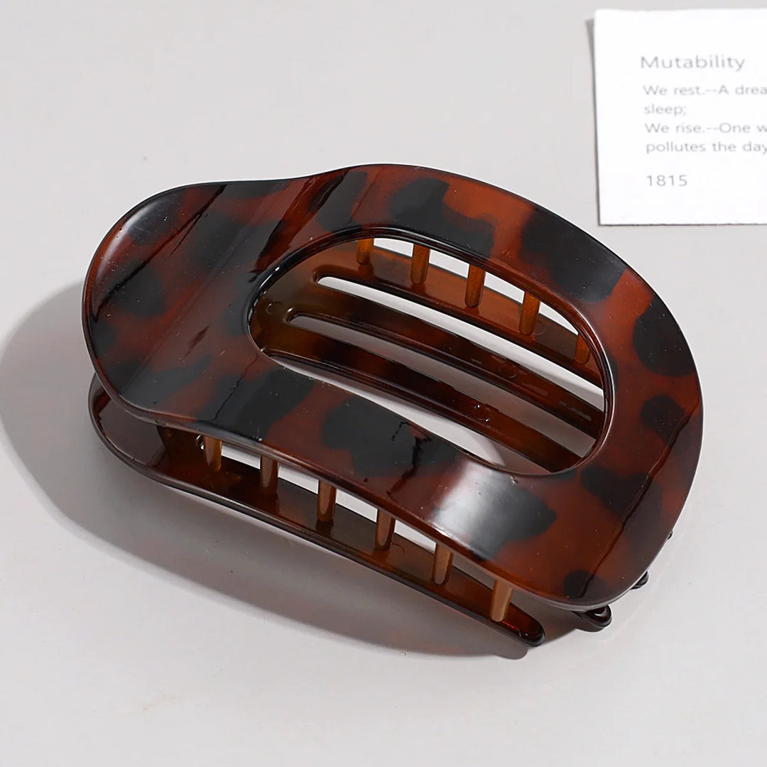 Brenda™ | Fashion Oval Flat Hair Claw Clips for Women Matte Duckbill Clip Back-of-Head Bun Hair Accessories Simple Clip Hair Ornament