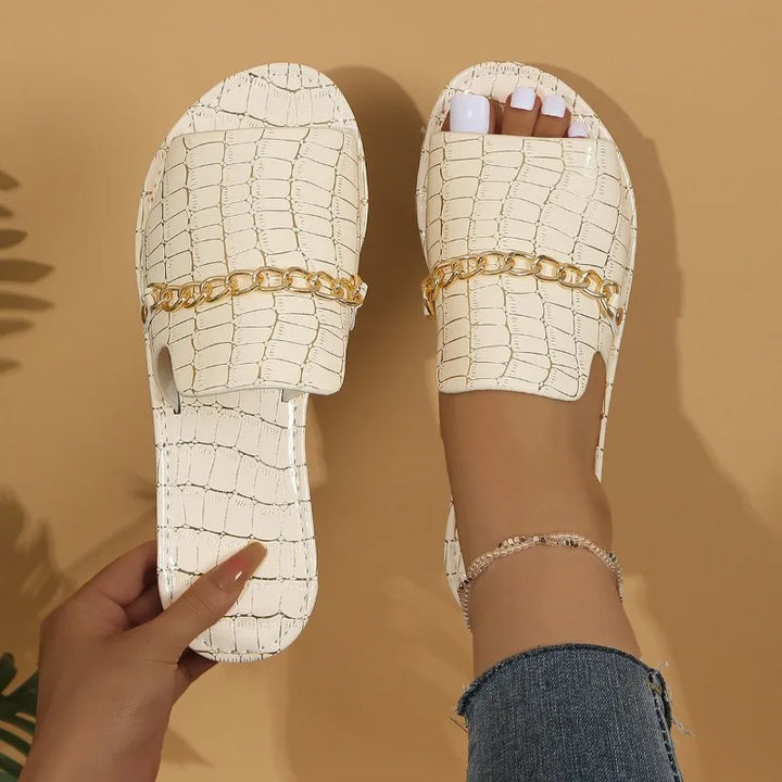 Sophia Croc Skin Sandals