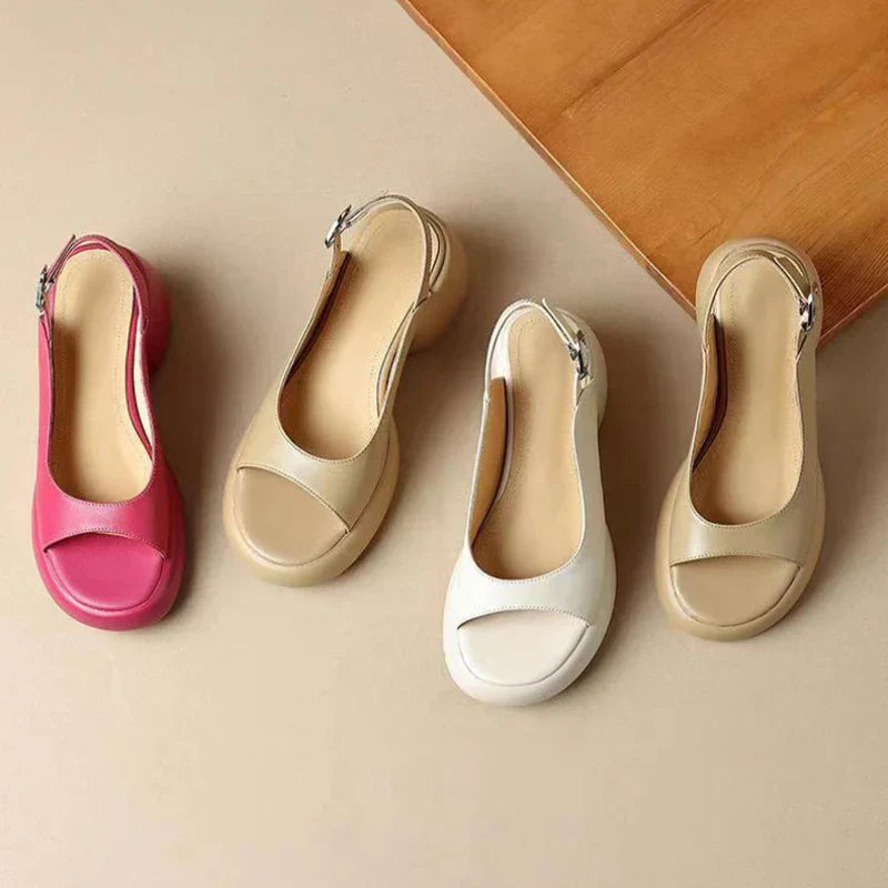 Ava Platform Sandals – Women’s Low Heel Open-Toe Slip-Ons