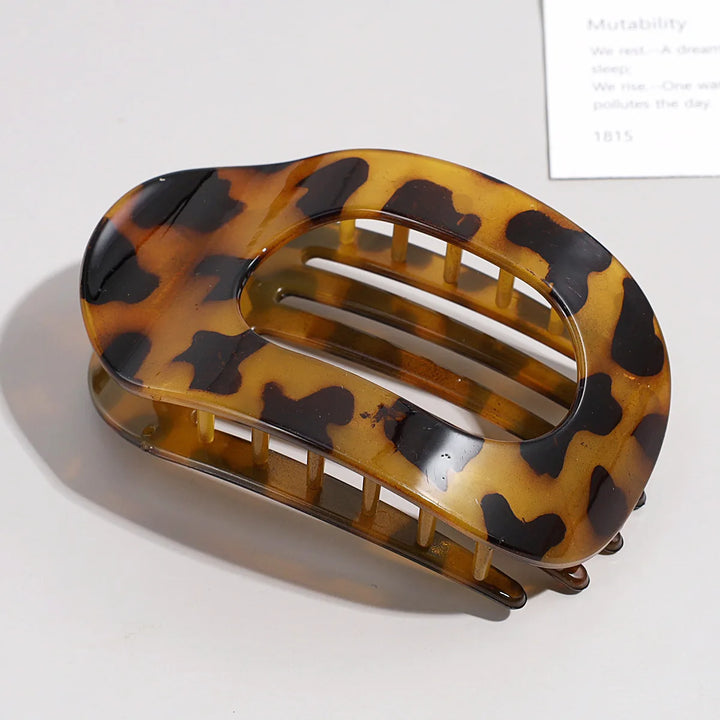 Brenda™ | Fashion Oval Flat Hair Claw Clips for Women Matte Duckbill Clip Back-of-Head Bun Hair Accessories Simple Clip Hair Ornament