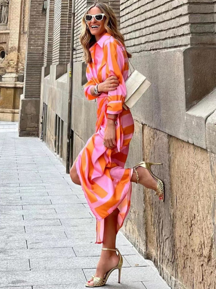 Tanya | Chic Summer Dress Orange Pink