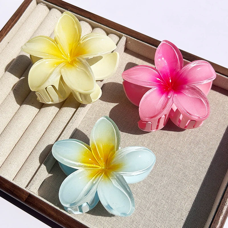 Nara™ | 1/2/3 Pcs Hawaiian Gradient Flower Hair Claw Clip Women Fashion Large Hair Clip Girls Hairpin Barrettes Bohemia Hair Accessories