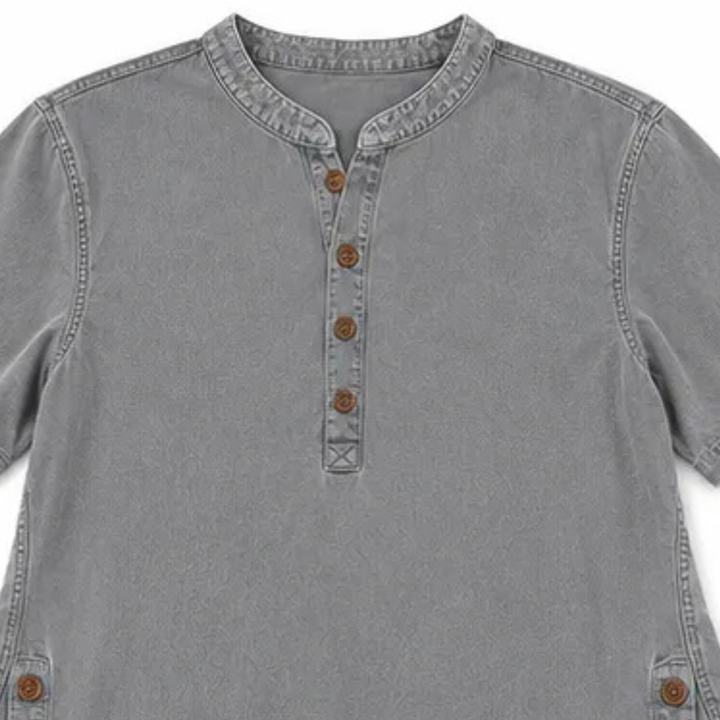 Lorreth | Women's Henley Tunic Top with Side Buttons