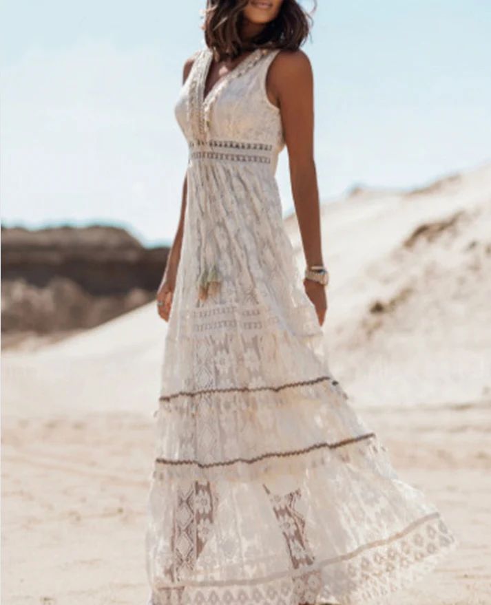 Emerson | Vintage Tassel Drawstring Boho Dress