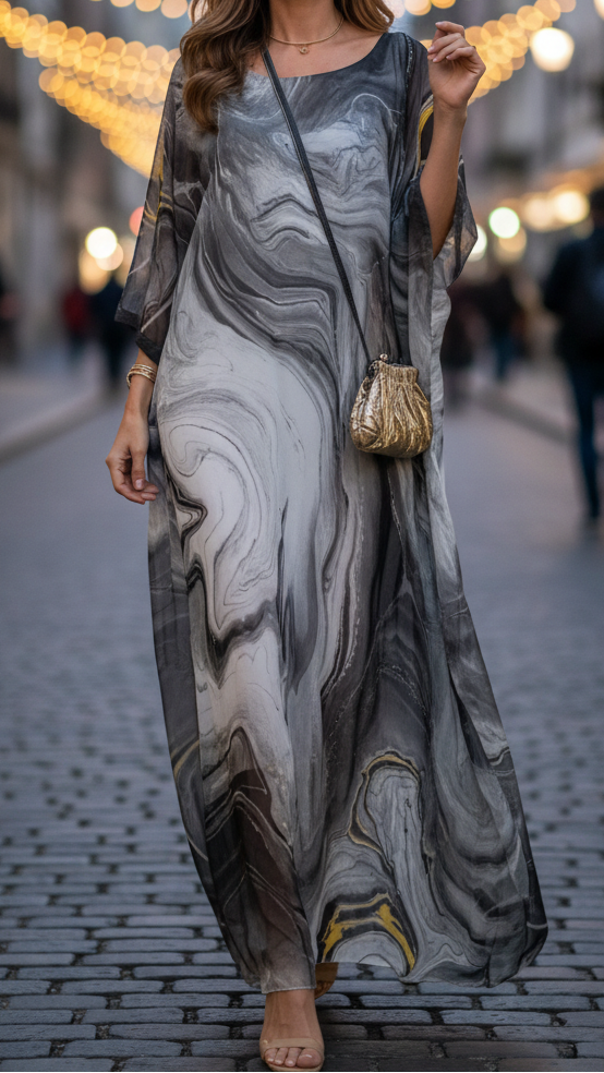 Aurelia | Women's Chiffon Maxi Dress Flowing Kaftan Evening Dress