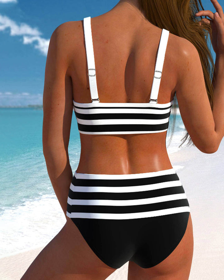 Regina™ | Striped High-Waisted Bikini