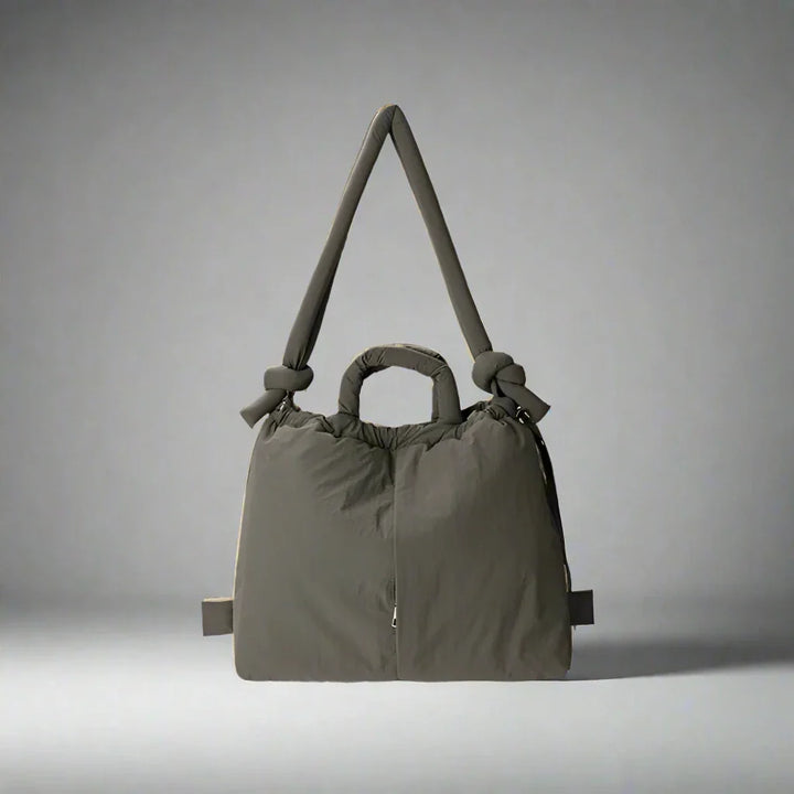 Adeline | Women's Quilted Puffer Handbag - Beige - Image 12