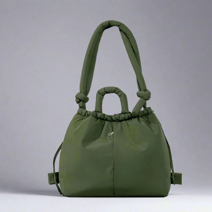 Adeline | Women's Quilted Puffer Handbag - Beige - Image 9