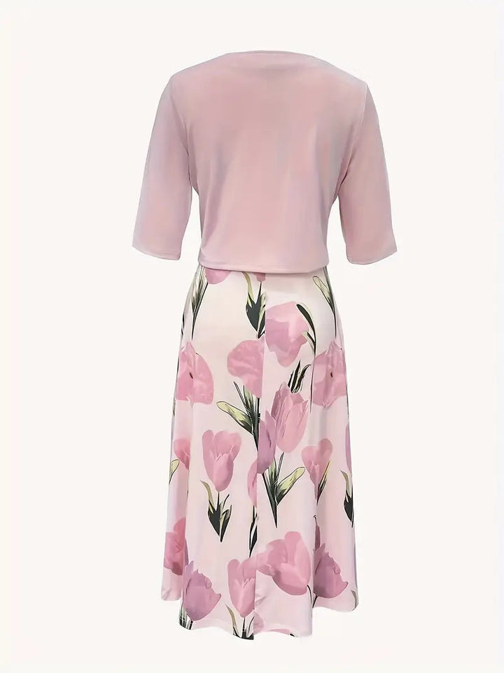 Adrianna | Women's Floral Maxi Dress Set with Cardigan - Floral - Image 3
