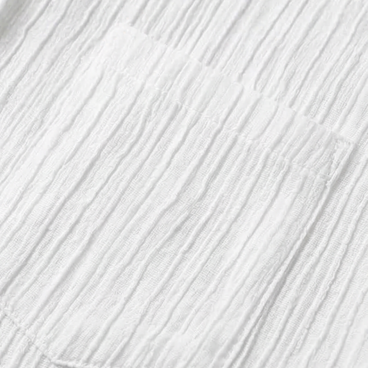 Aldara | Women's Relaxed Fit Crinkle Button-Down Blouse - White - Image 6