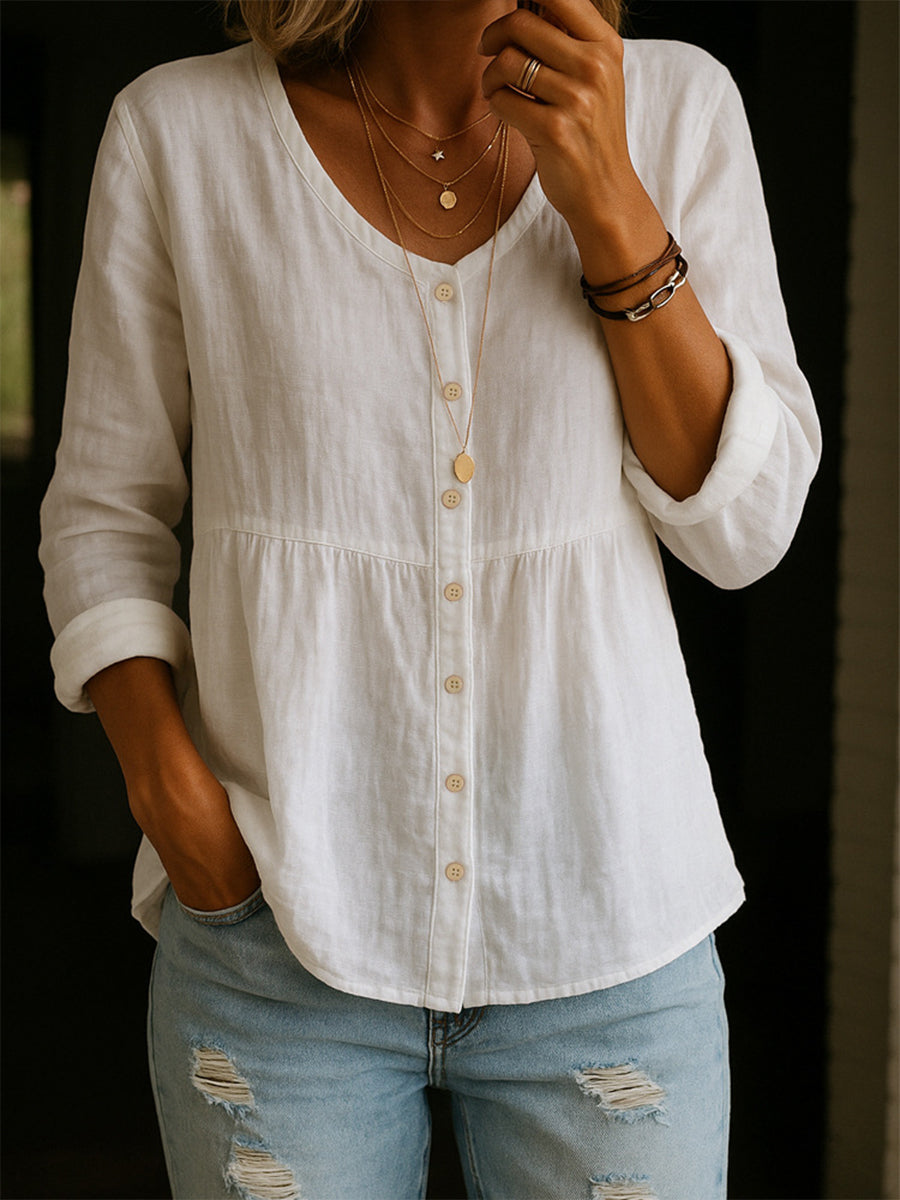 Aldora | Women's Boho Blouse Long Sleeve Tunic Top - Pink - Image 4