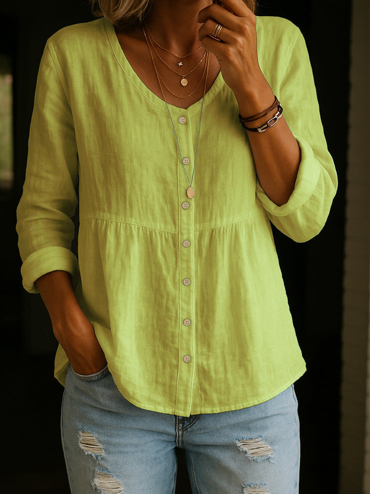 Aldora | Women's Boho Blouse Long Sleeve Tunic Top - Pink - Image 6