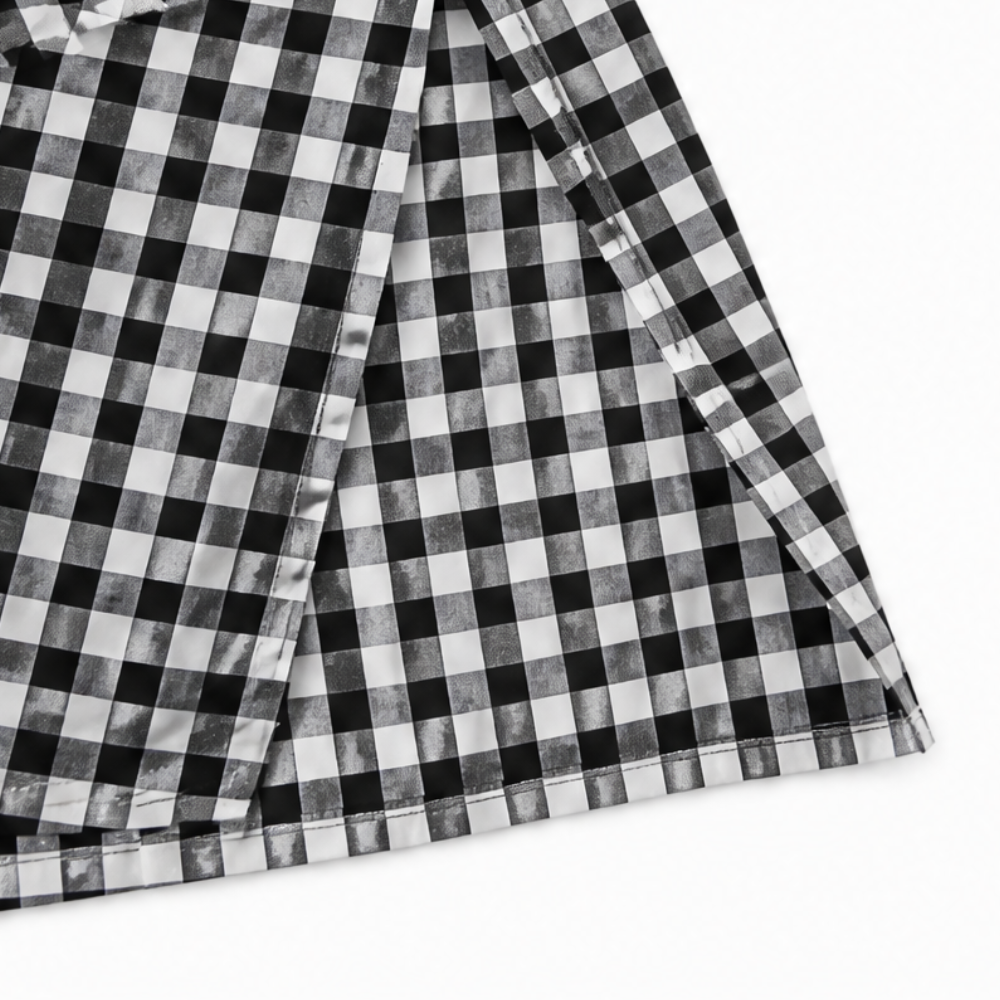 Aldwyn | Women's Gingham Maxi Shirt Dress - Black - Image 12