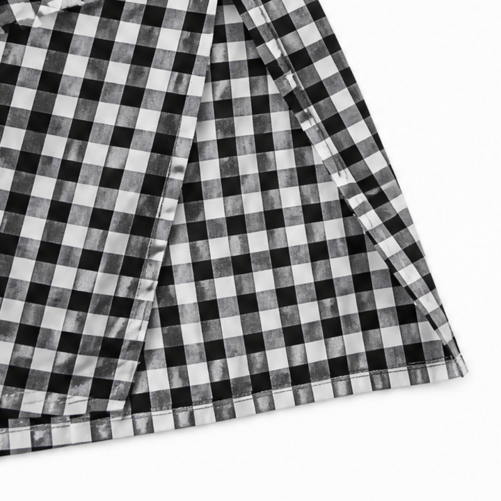 Aldwyn | Women's Gingham Maxi Shirt Dress - Black - Image 12
