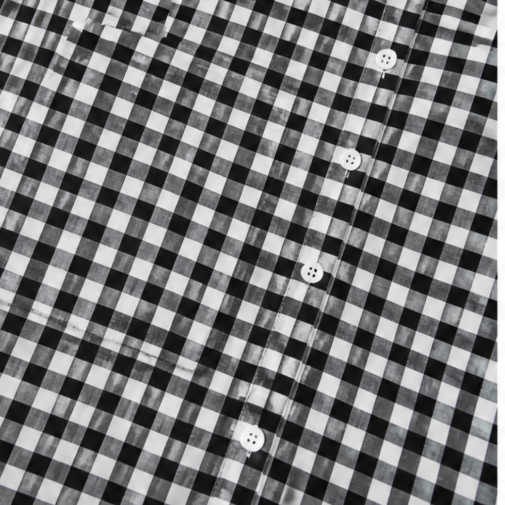 Aldwyn | Women's Gingham Maxi Shirt Dress - Black - Image 13