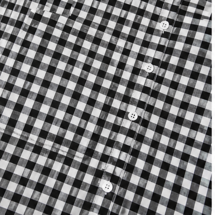 Aldwyn | Women's Gingham Maxi Shirt Dress - Black - Image 13
