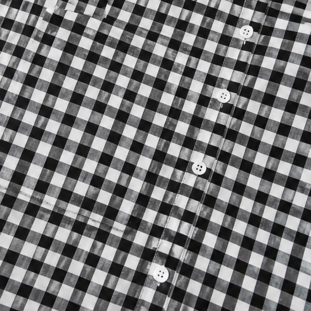Aldwyn | Women's Gingham Maxi Shirt Dress - Black - Image 14